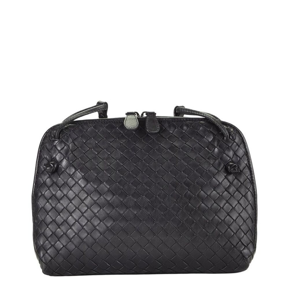 Bottega Veneta Black Intrecciato Leather Nodini Crossbody (Authentic Pre-
Loved)